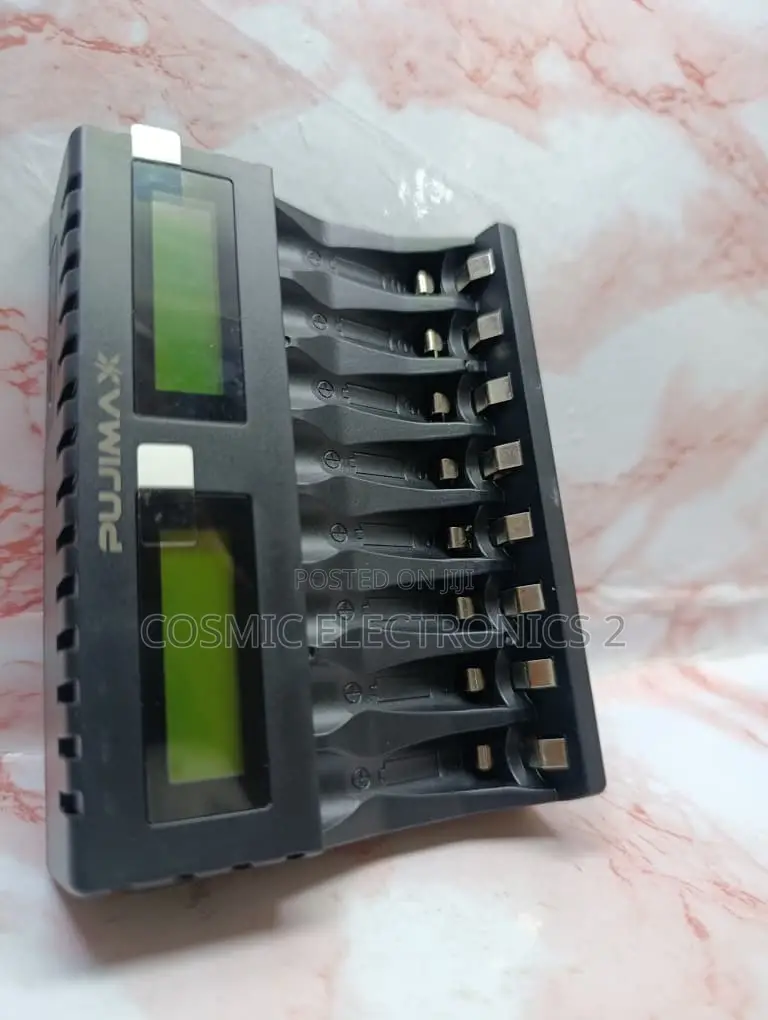 PUJIMAX 8-Slot Smart LCD AA AAA Battery Charger
