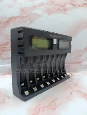 PUJIMAX 8-Slot Smart LCD AA AAA Battery Charger