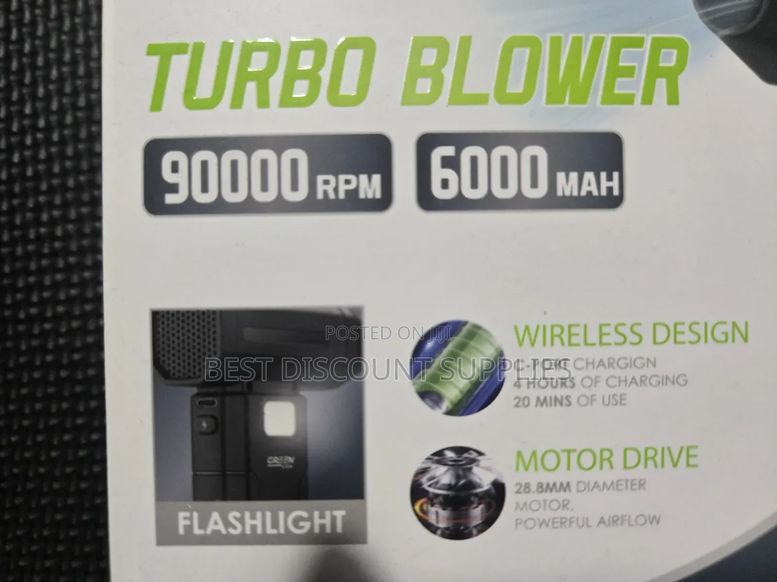 Original Green Turbo Blower 90,000 RPM 6,000mAh
