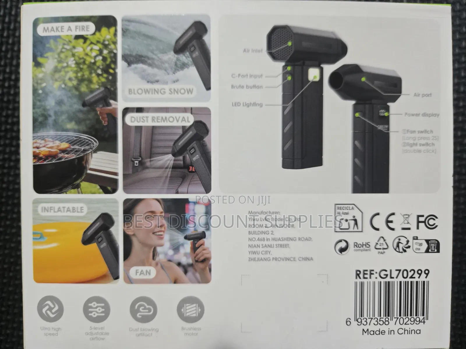 Original Green Turbo Blower 90,000 RPM 6,000mAh