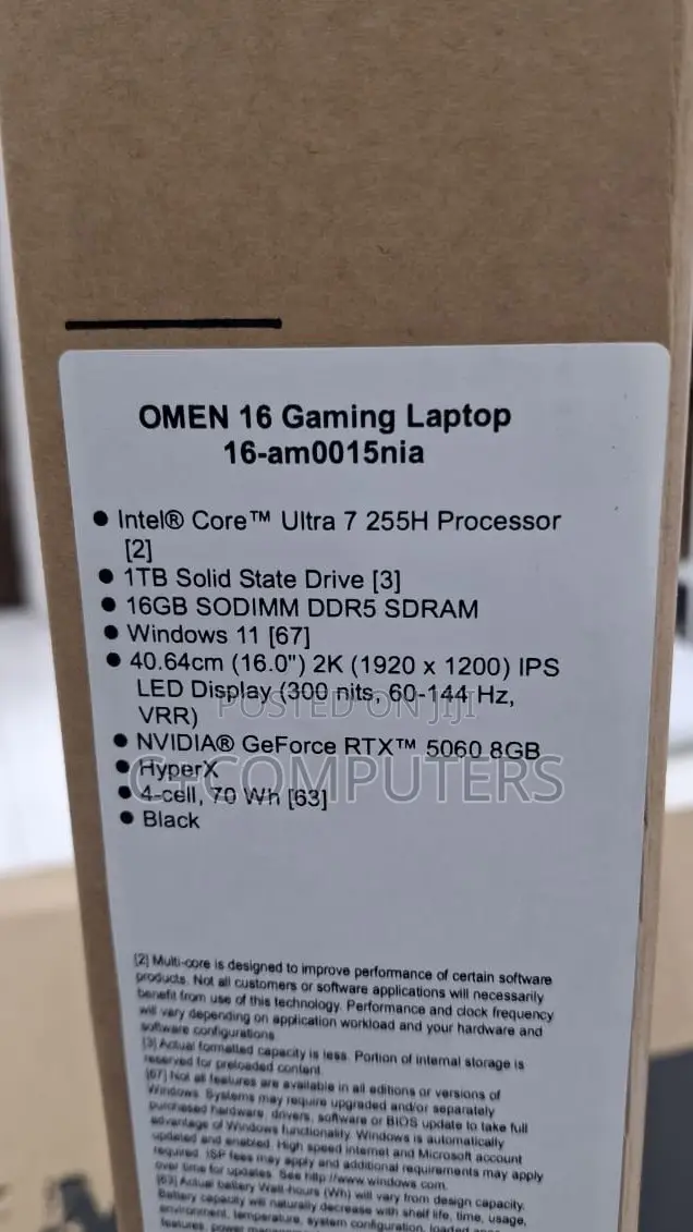 New Laptop HP Omen 16 16GB Intel Core Ultra 7 SSD 1T
