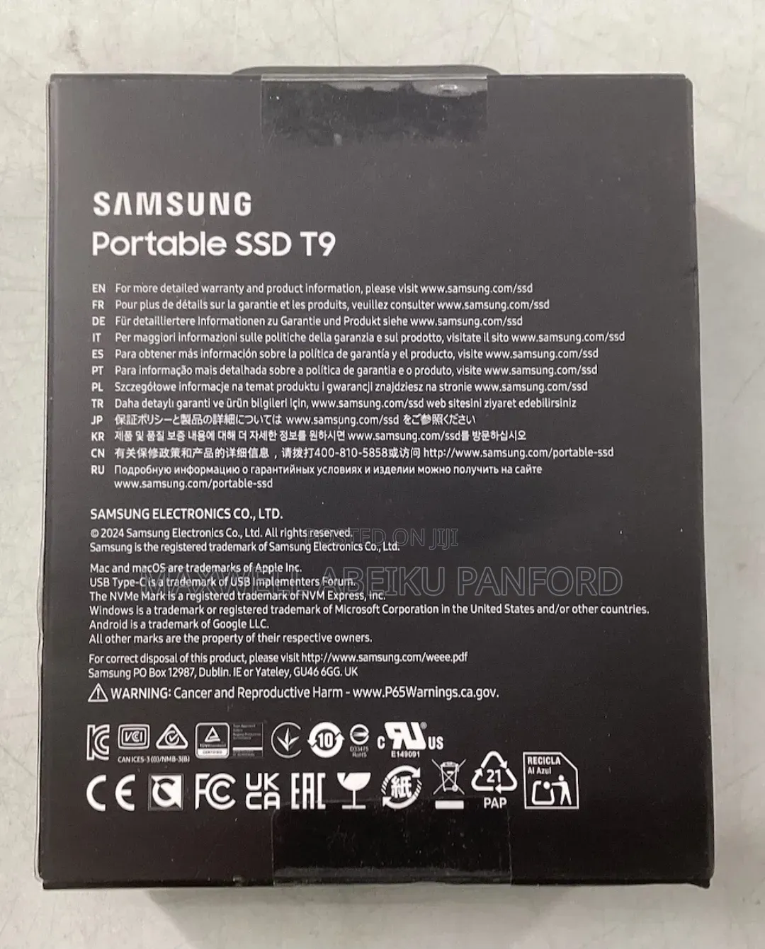 Samsung T9 1TB, External (MU-PG1T0B/AM) Solid Slate Drive