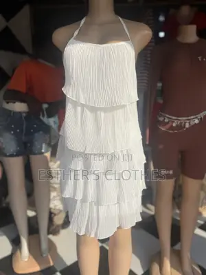 White Tiered Ruffle Halter Mini Dress - Women