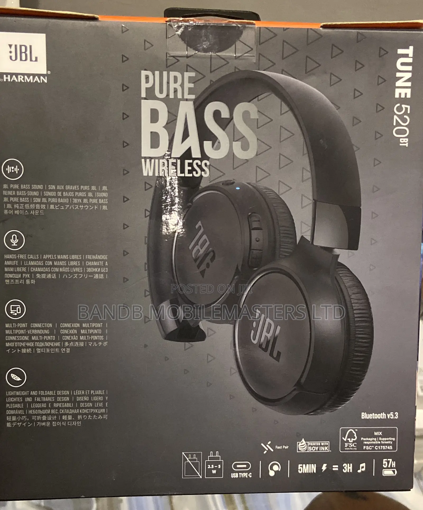 JBL Tune 520BT Wireless Bluetooth Headphones – Pure Bass Sound