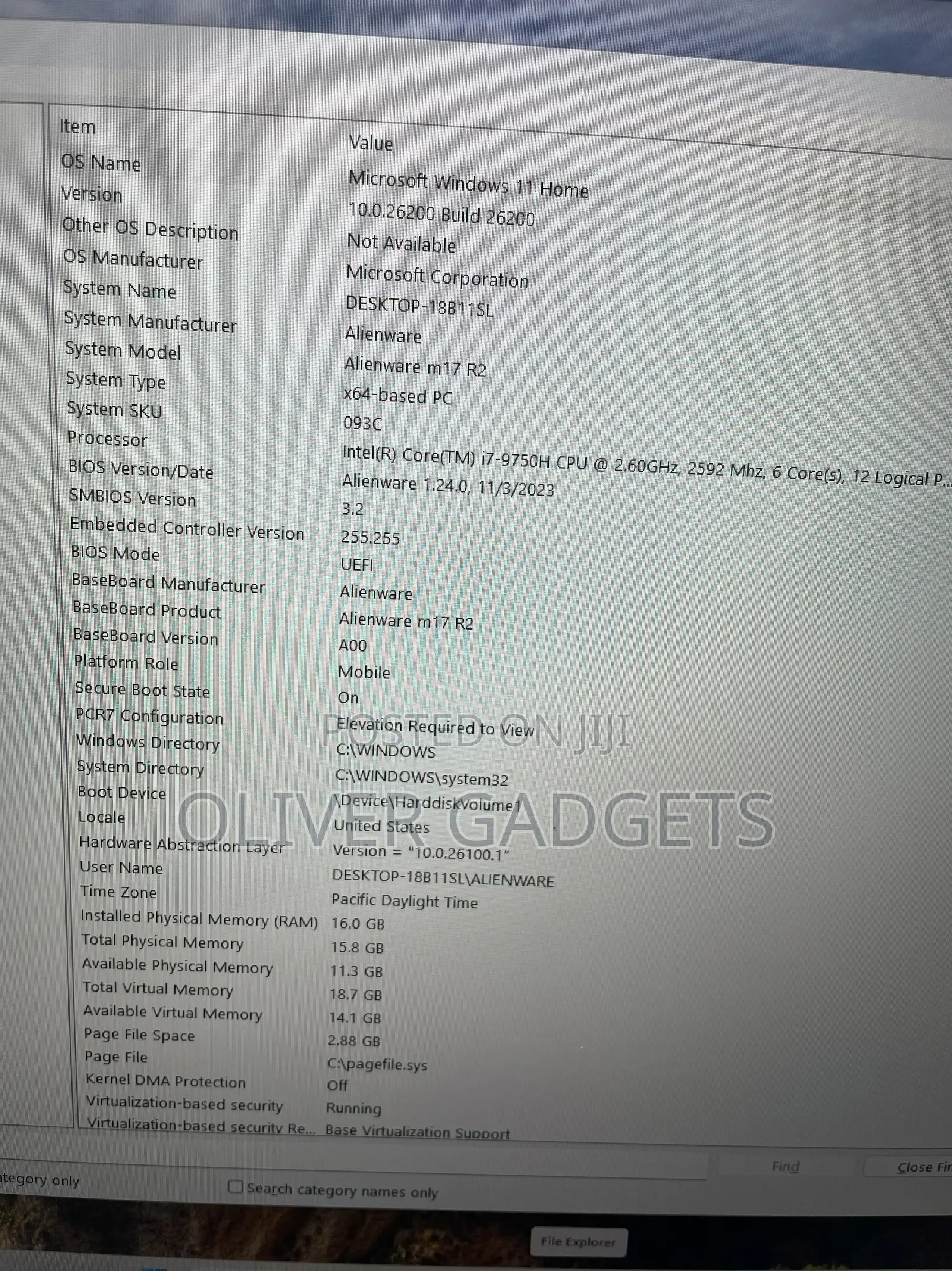 Laptop Dell Allienware M18 R1 16GB Intel Core i7 SSD 512GB