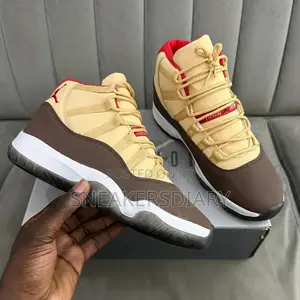Nike Air Jordan 11 Yellow and Brown