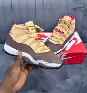 Nike Air Jordan 11 Yellow and Brown