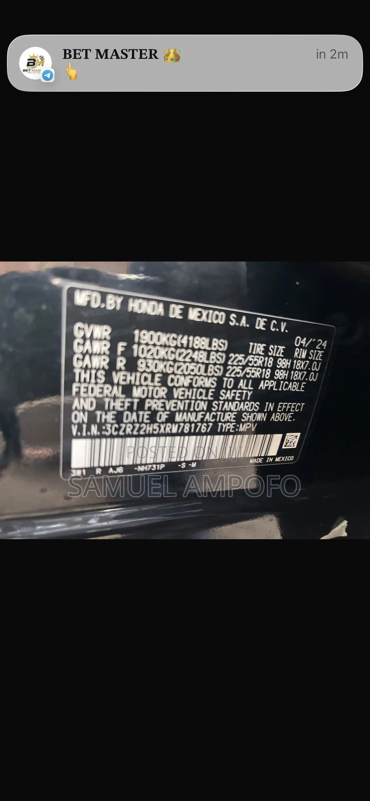 New Honda HR-V 2024 Black