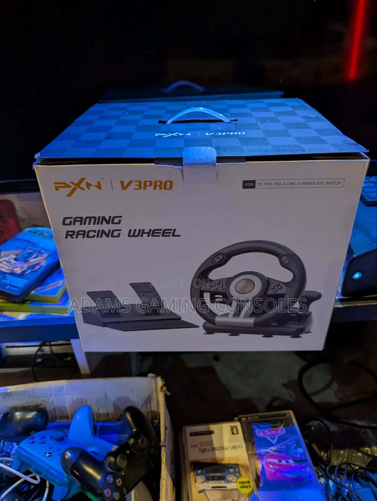 PXN V3pro Gaming Racing Whell For: 
Ps3
Ps4
Ps5
Xbox One
Xbox Series