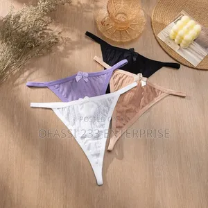 3 Pieces Wheat Ear Pattern Thong