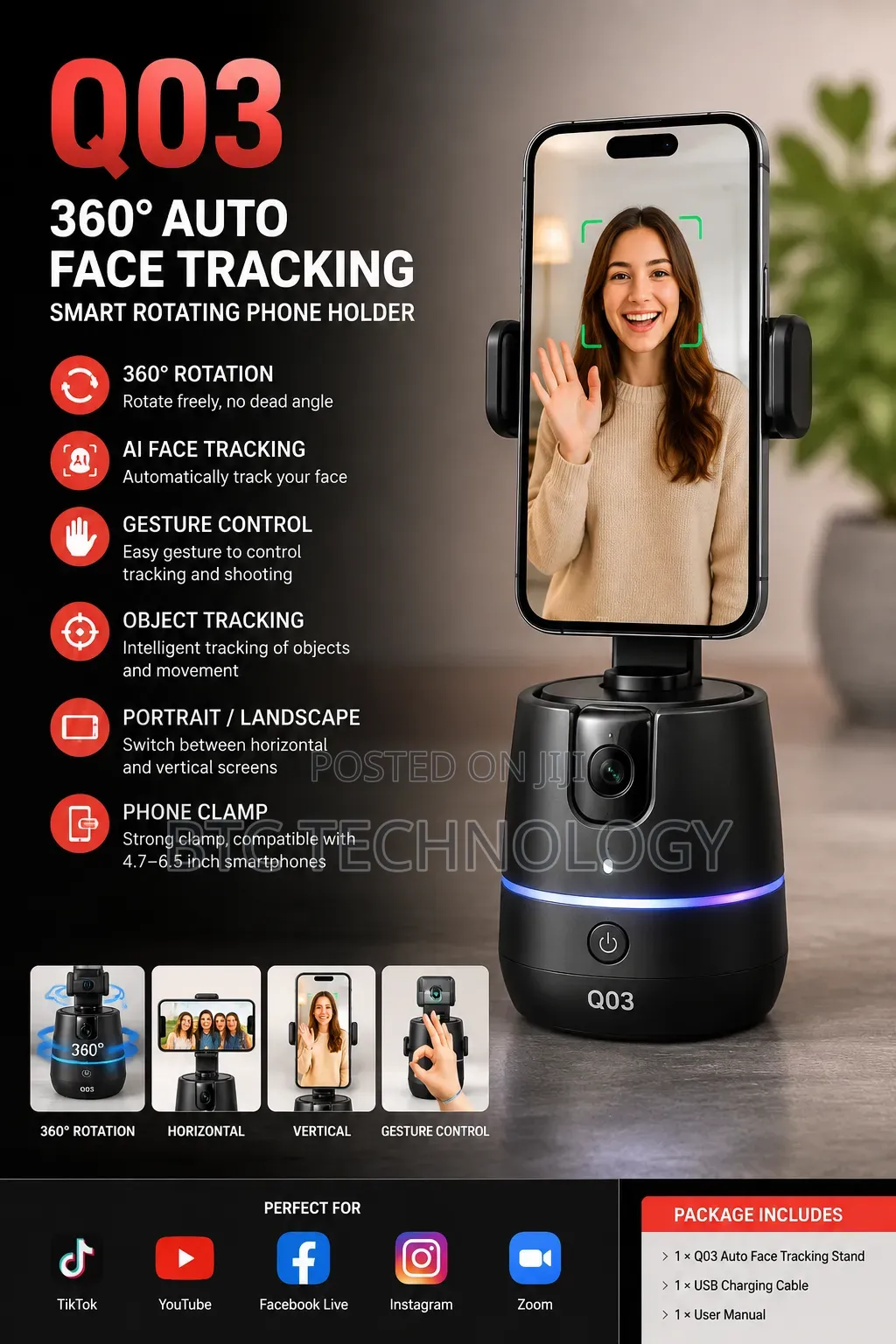 Face Tracking Ai Q03 360°
