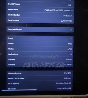 Apple iPad Pro 12.9 (2022) 512 GB Gray