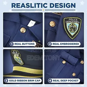 INNOCHEER Police Costume for Children (7-11years)
