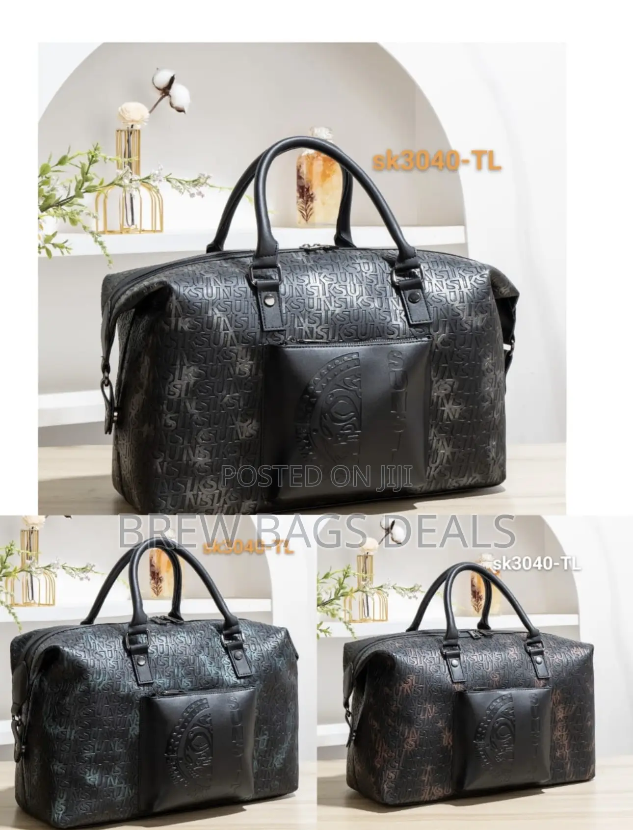 Premium Quality Pure Leather Duffle Bag With Shoulder Strap