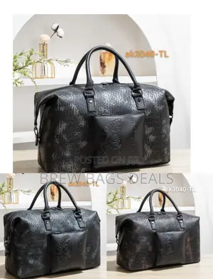 Premium Quality Pure Leather Duffle Bag With Shoulder Strap