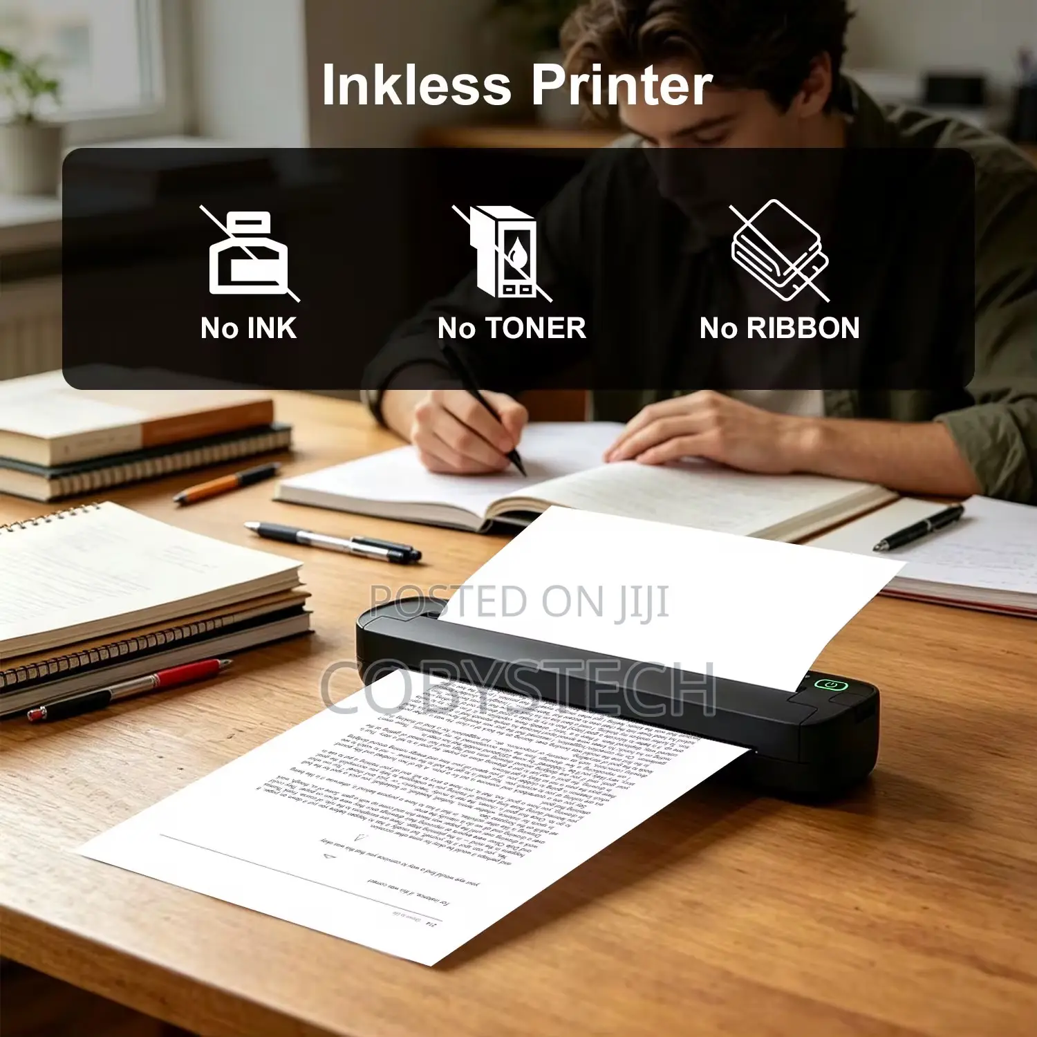 Portable Inkless Thermal Printer + FreeThermal Paper (100 Pieces)