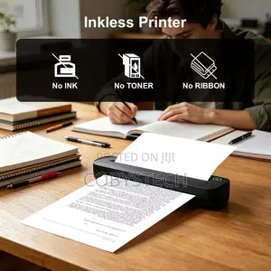 Portable Inkless Thermal Printer + FreeThermal Paper (100 Pieces)