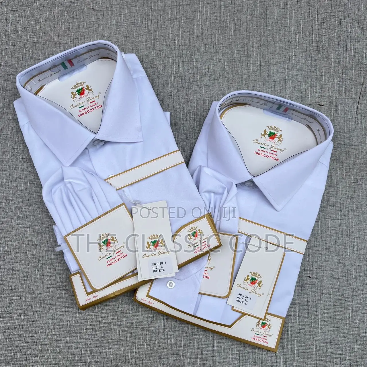 Courtice Jimmy Plain White Long Sleeved Shirts