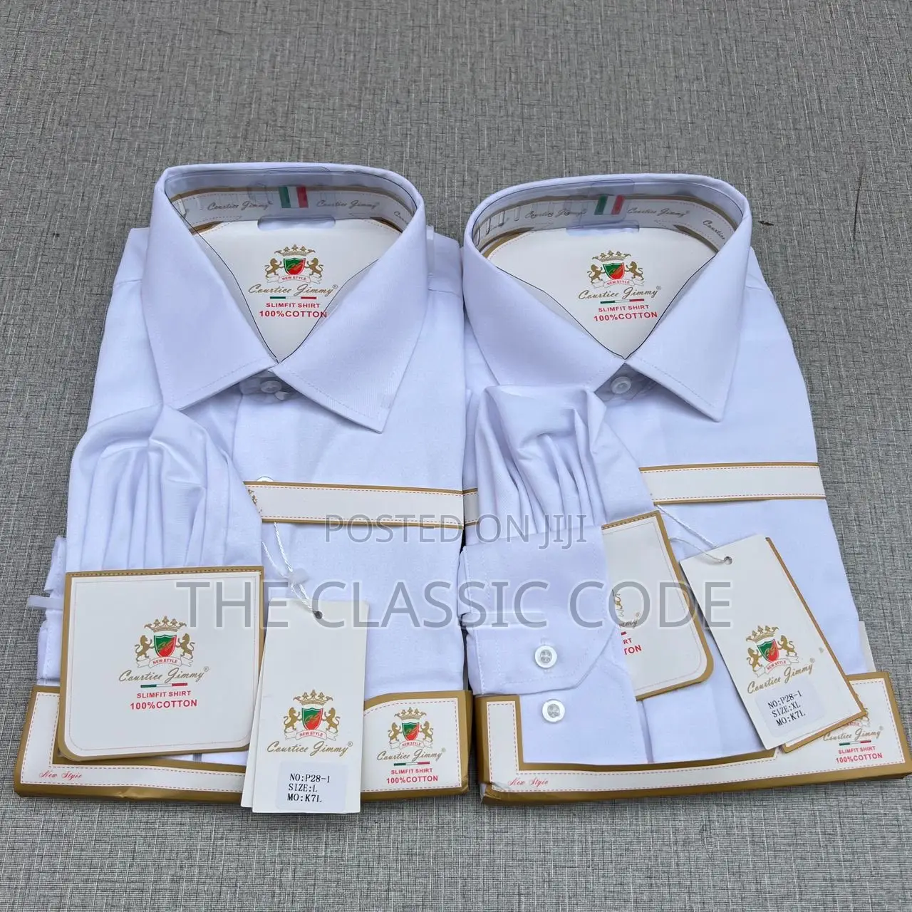 Courtice Jimmy Plain White Long Sleeved Shirts