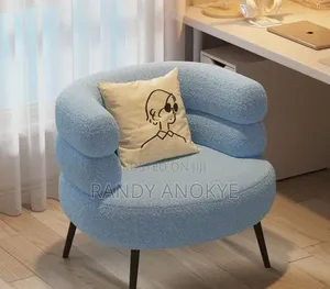 Modern Single Seater Sherpa Boucle Accent Chair - Light Blue