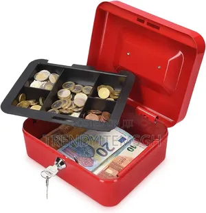 Portable Cash Box / Money Storage Box – Lockable Metal Cash Safe
