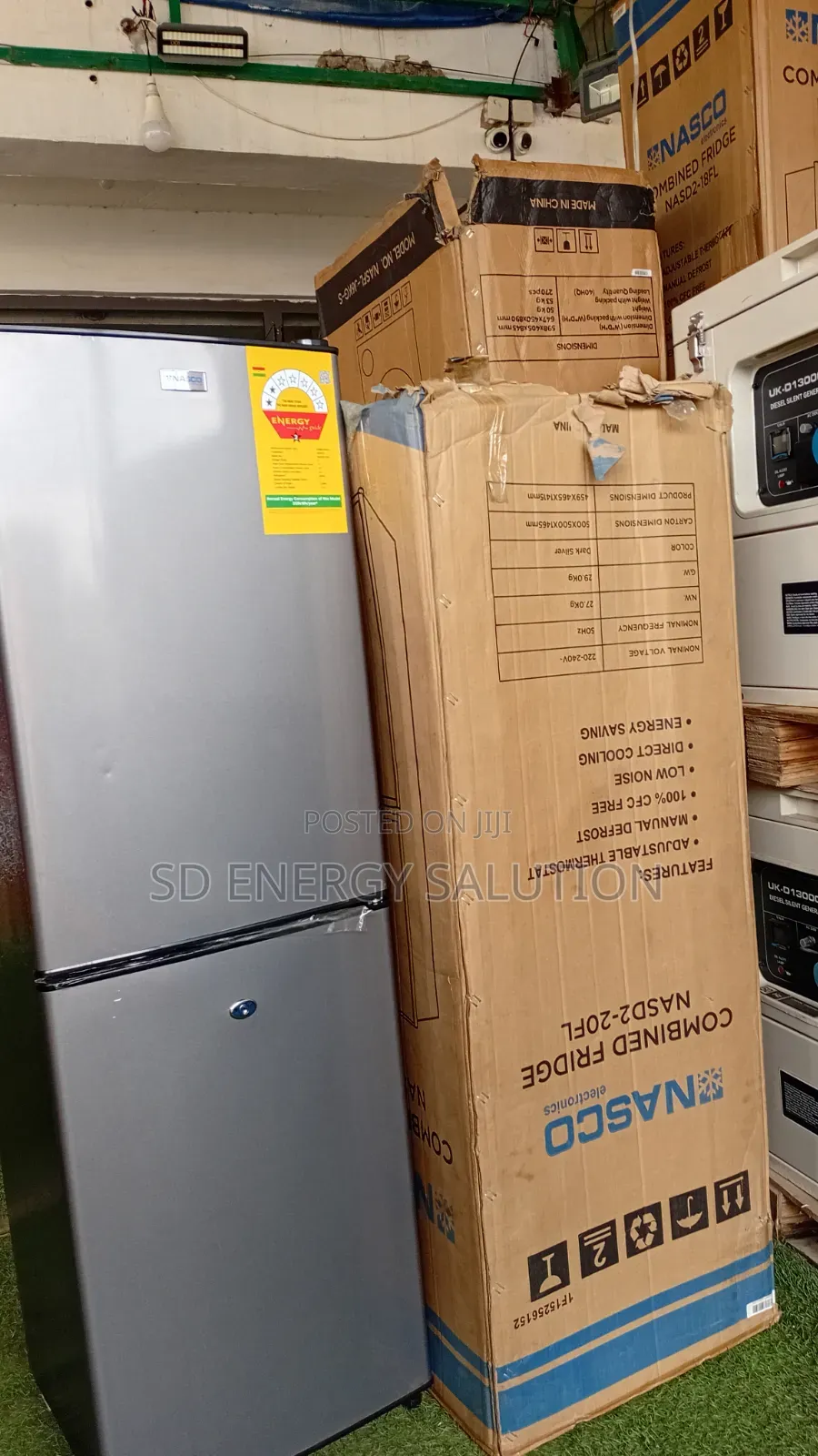 Nasco 158L Family Double Door Refrigerator – Silver