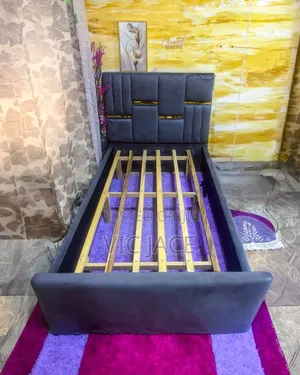 1 Half - Grey Bed Frame With Gold Decorations?