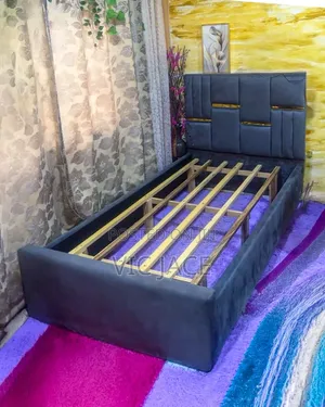 1 Half - Grey Bed Frame With Gold Decorations?