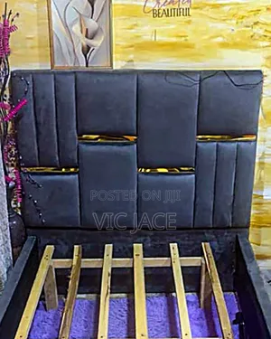 1 Half - Grey Bed Frame With Gold Decorations?