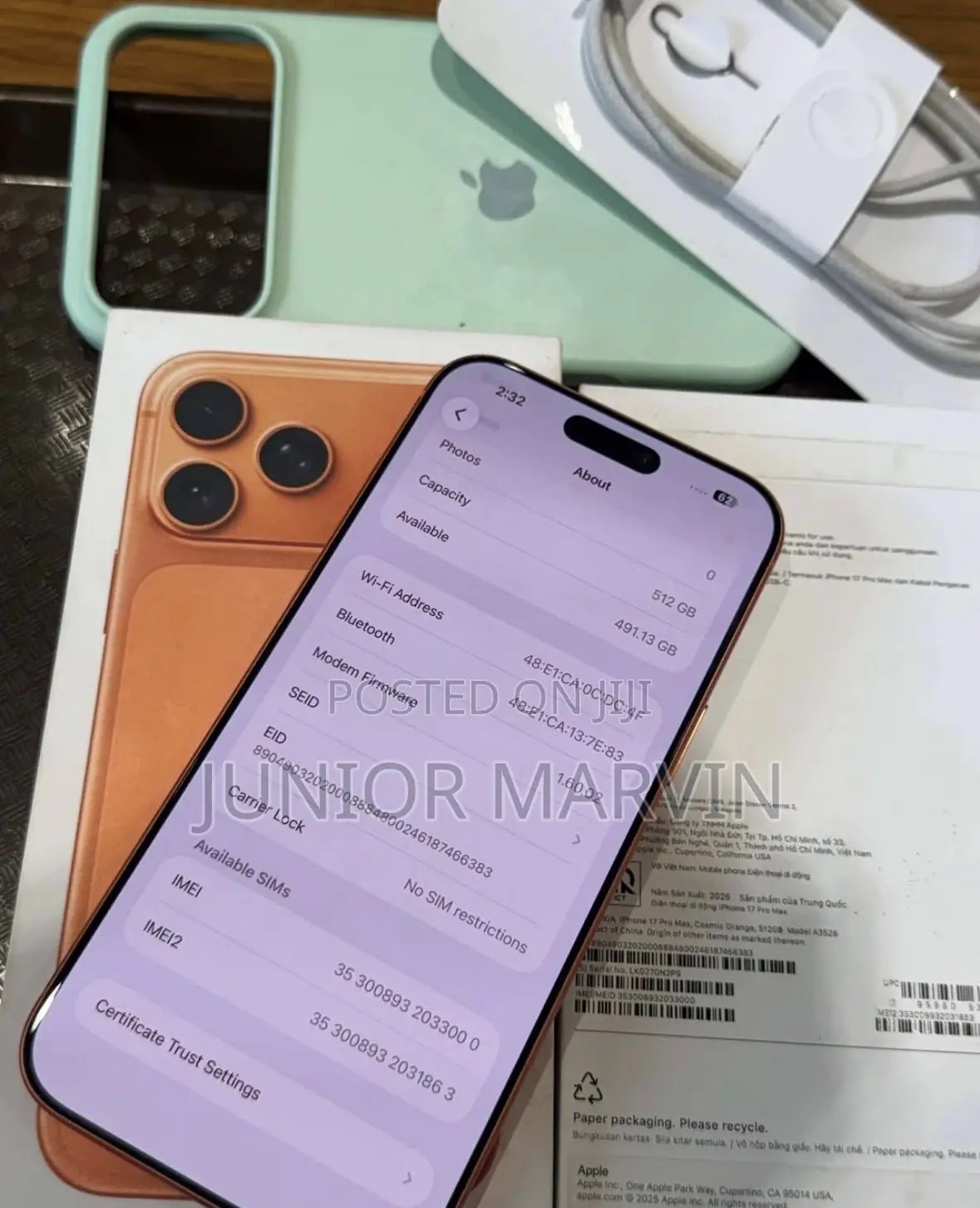 Apple iPhone 17 Pro Max 256 GB Orange