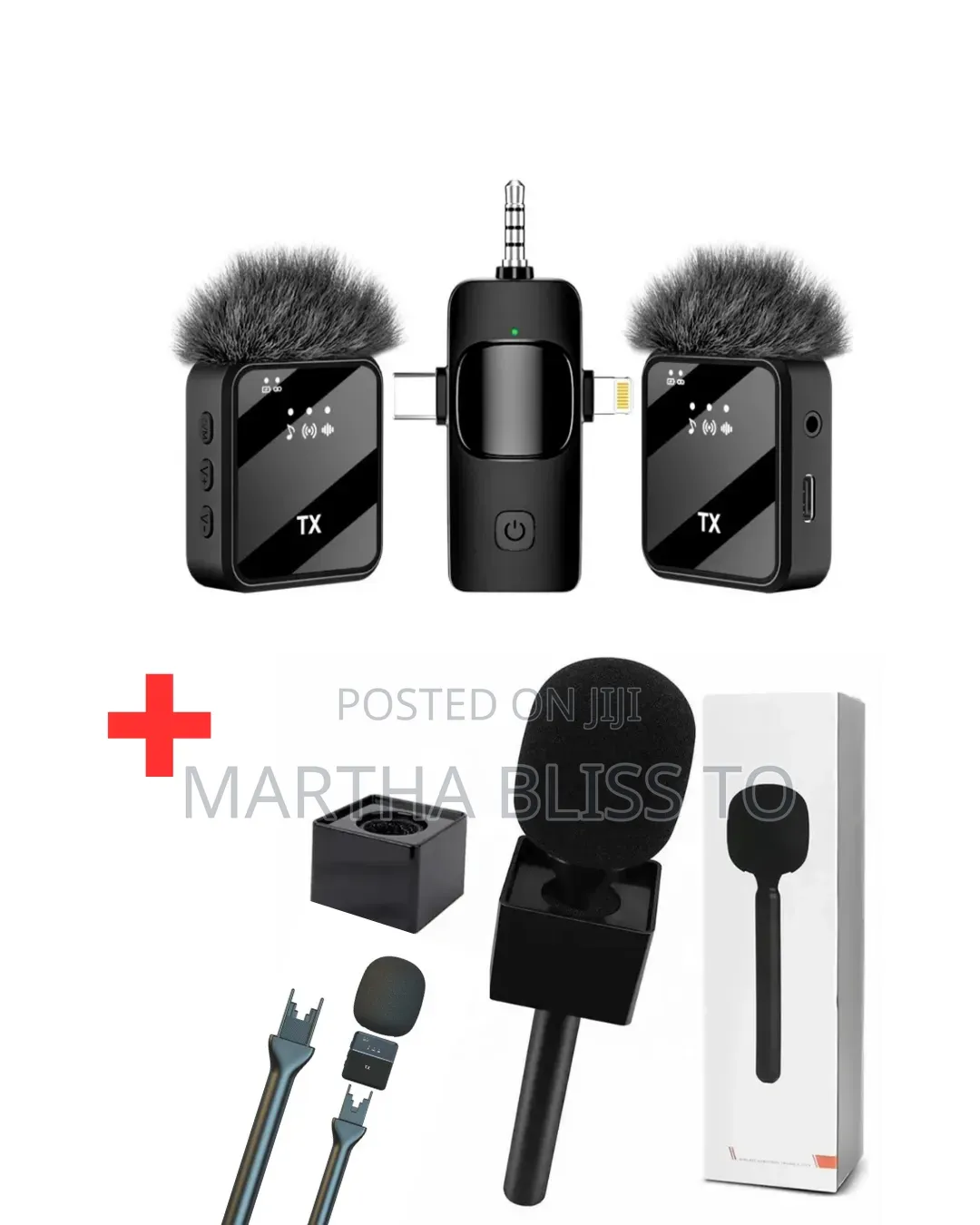 Wireless Lapel Microphone + Microphone Stick