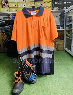 Shousan Hi-Vis Reflective Lacoste Shirt - Orange & Navy Two-Tone