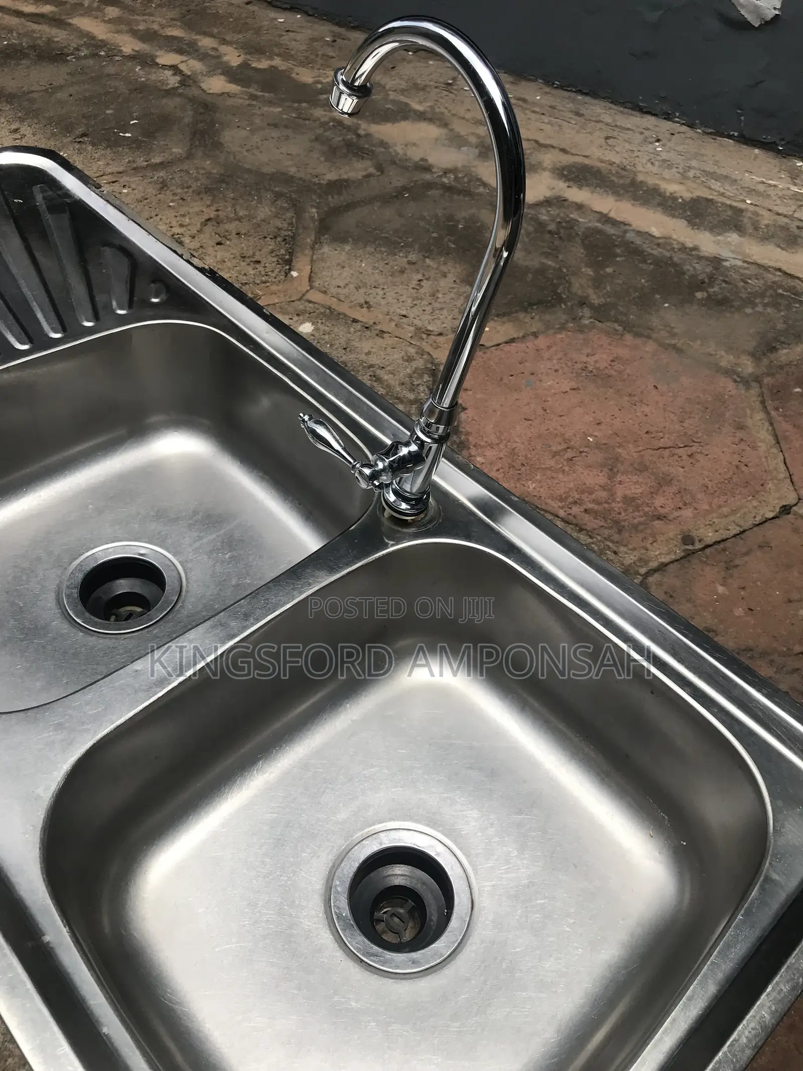 Kitchen Sink (Double) + Tap - Price: GH₵ 1,200 on Jiji.com.gh [Spintex]