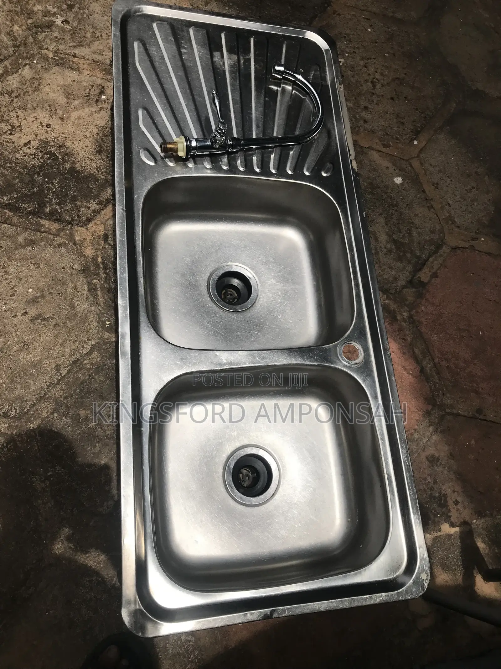 Kitchen Sink (Double) + Tap - Price: GH₵ 1,200 on Jiji.com.gh [Spintex]