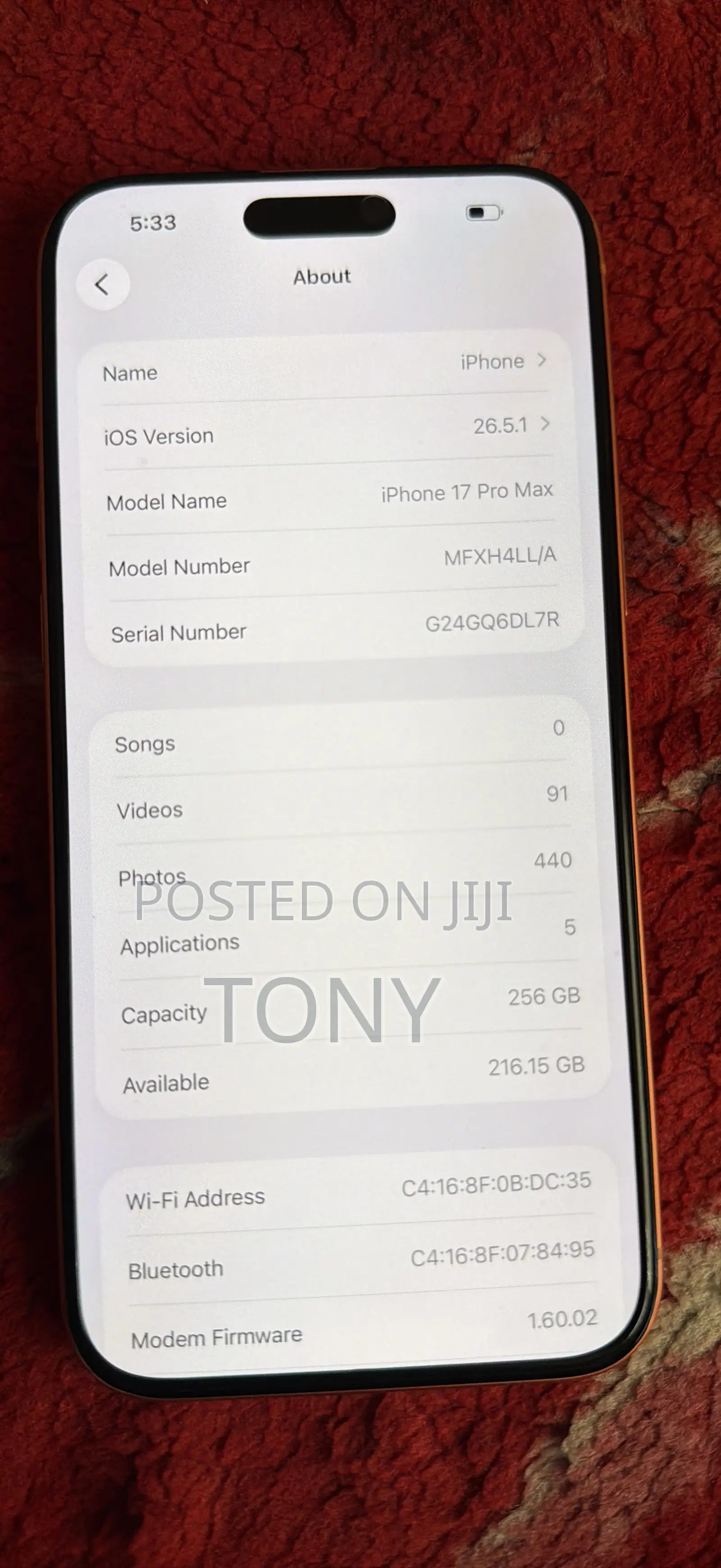 Apple iPhone 17 Pro Max 256 GB Orange