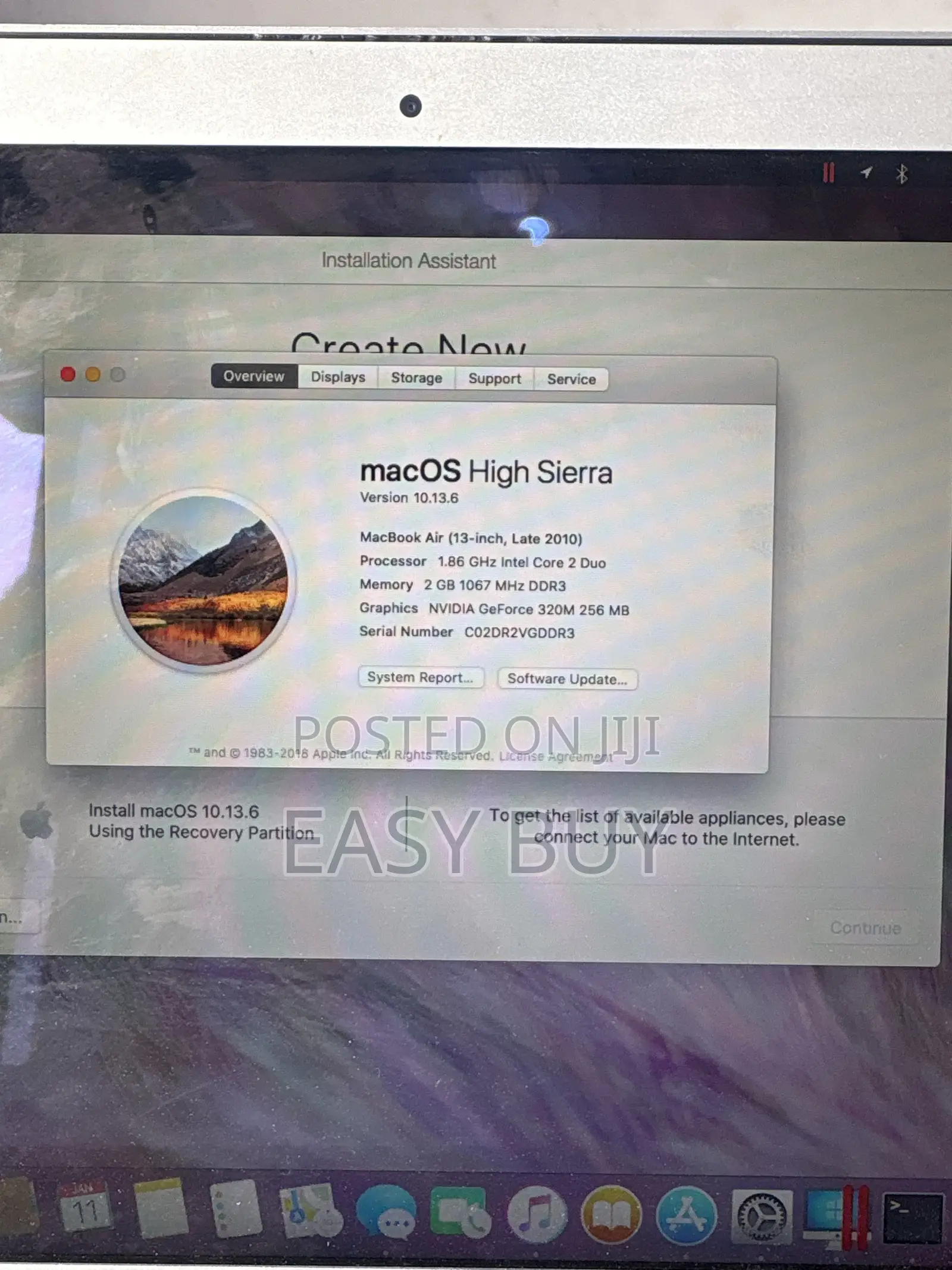 Laptop Apple MacBook Air 2GB Intel HDD 256GB