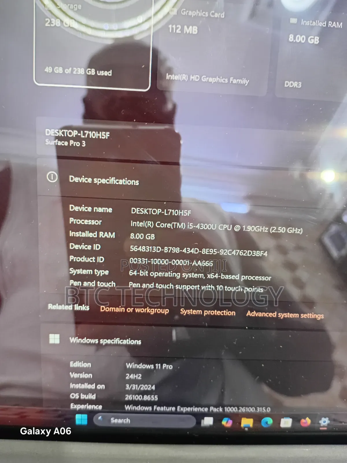 Laptop Microsoft Surface Pro 3 8GB Intel Core i5 SSD 256GB