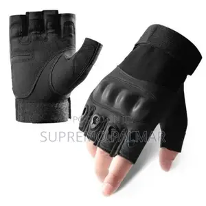 Tactical Motorcycle Gloves Fingerless Hard Knuckle + Velcro Strap