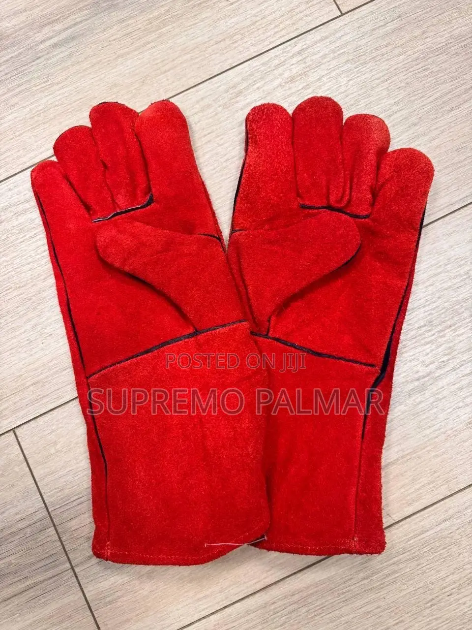 Heat & Spark Resistant Red Leather Safety Gloves - Welding Gloves
