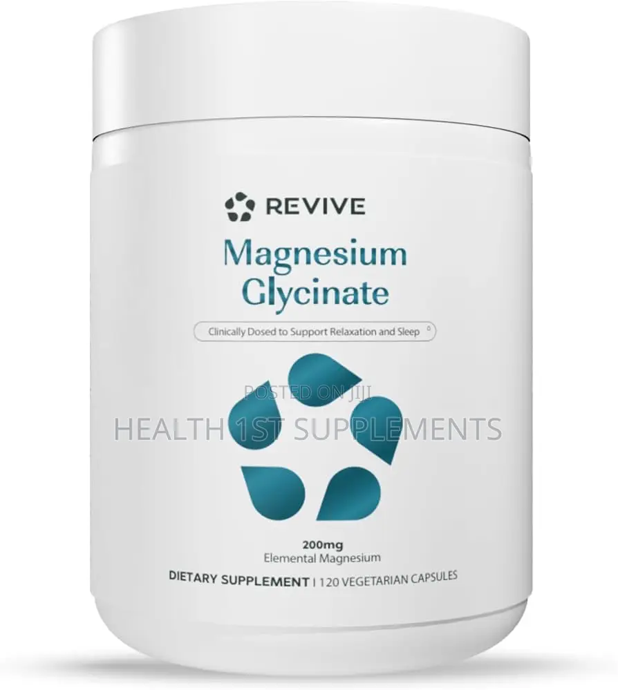 Revive, Magnesium Glycinate 200mg, (100mg Per Capsule) 120 Veg Caps