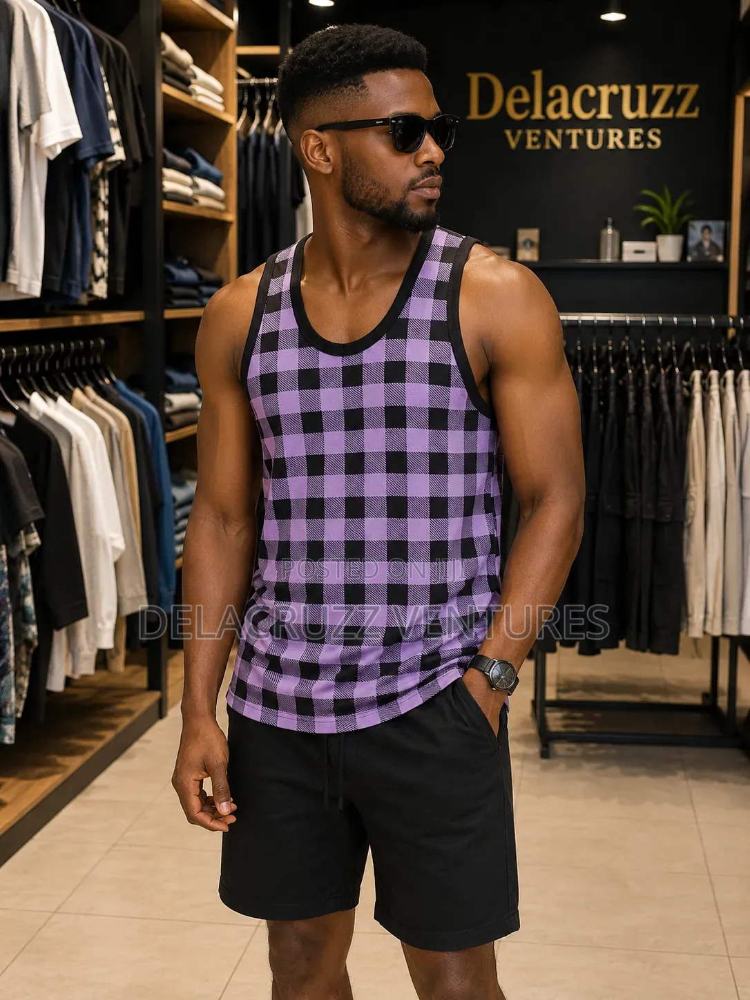 Men's Multicolored Vest Singlet for Gym or Outing