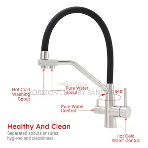 Heavy Duty Flexible Kitchen Sink Mixer Tap - Dual Handle Purifier