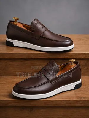 Coffee Brown Hugo Boss Men's Leather Loafers