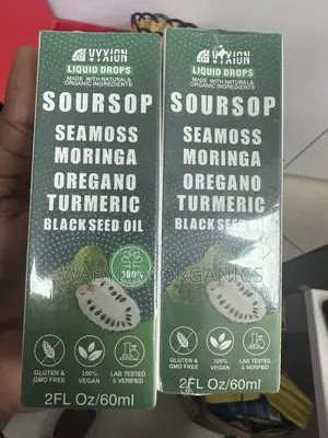 Soursap, Seamoss,Moringa, Oregano,Tumeric, Blackseed Oil.