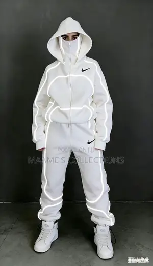 Nike X Corteiz Reflective Hoodie Tracksuit Top and Down Set. Unisex
