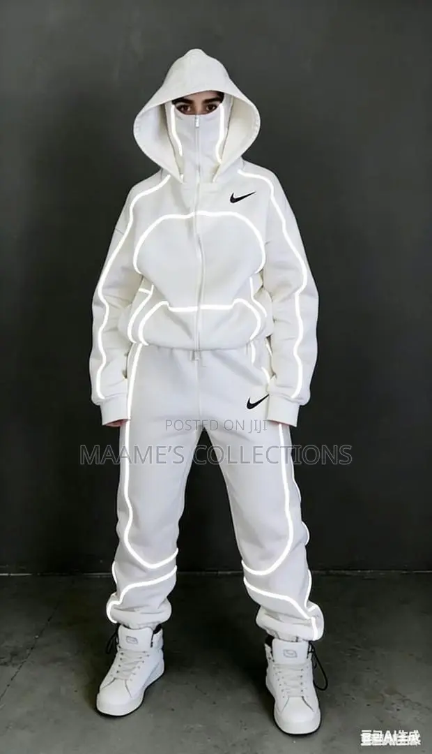 Nike X Corteiz Reflective Hoodie Tracksuit Top and Down Set. Unisex