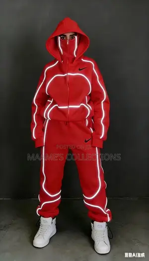 Nike X Corteiz Reflective Hoodie Tracksuit Top and Down Set. Unisex