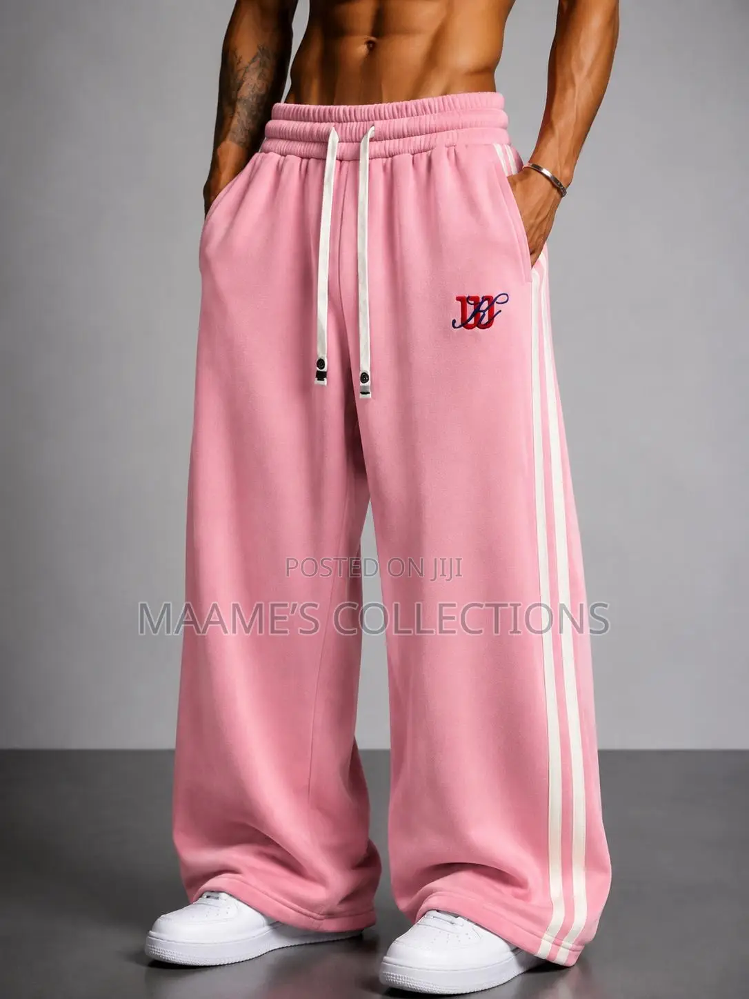 Vibrant Men’s Wide-Leg Track Pants / Joggers – Stylish Comfortable