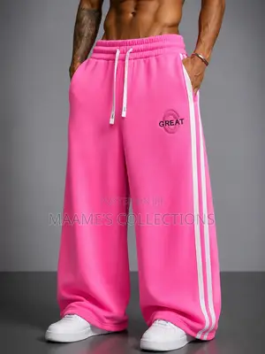 Vibrant Men’s Wide-Leg Track Pants / Joggers – Stylish Comfortable