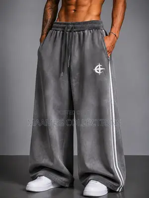 Vibrant Men’s Wide-Leg Track Pants / Joggers – Stylish Comfortable